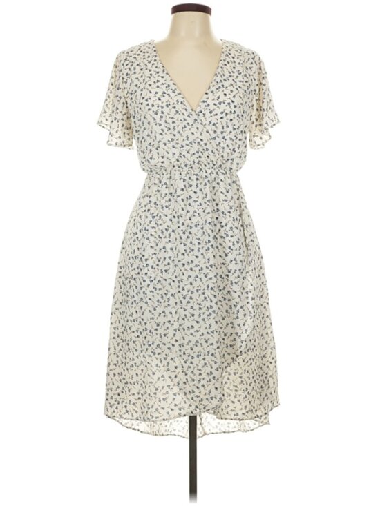 Sienna Sky Dresses & Skirts - Sienna Sky White Midi Dress with Black Floral Print